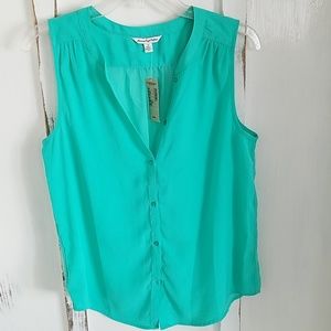 Teal colored tank top dress blouse